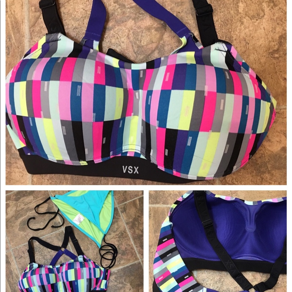 VSX Spor/Swim Bra-Racer Purple/Black Strap-Multi